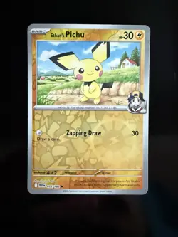 Ethan’s Pichu 071 2025 Pokemon Destined Rivals Reverse Holo Card NM+ - Image 1