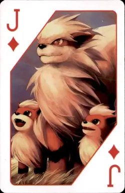 Pokemon 1000th Episode Playing Card Set Growlithe Arcanine J of Diamonds - Image 1