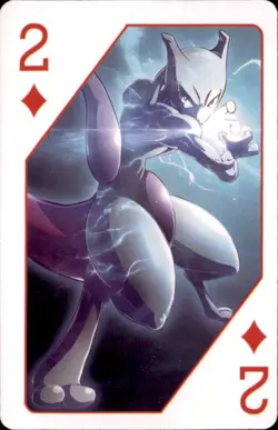 Pokemon 1000th Episode Playing Card Set Mewtwo 2 of Diamonds - Image 1