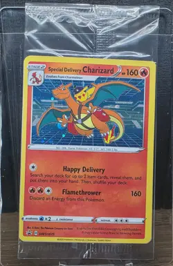 Special Delivery Charizard Pokemon Center Promo Card Sealed SWSH075 - Image 1