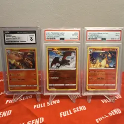 Graded Pokemon Charizard 3card Lot Detective Pikachu, Crown Zenith,Vivid Voltage - Image 1