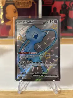 Mew EX Paldean Fates Card 216/091 Shiny Ultra Rare Full Art SV Holo Mint - Image 1