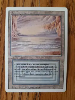 Magic The Gathering UNDERGROUND SEA REVISED (1994) Light Play READ/SEE PHOTOS - Image 2