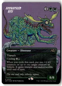 MTG - Agonasaur Rex (Borderless) 343 foil Near Mint Aetherdrift - Image 1