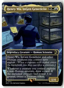 MTG - Henry Wu, InGen Geneticist (Borderless) 12 NM Universes Beyond: Jurassic W - Image 1