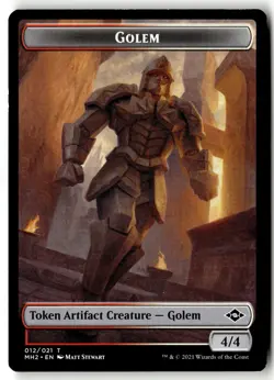 MTG - Golem Token 12 NM Modern Horizons 2 - Image 1