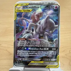 Pokemon TCG Mewtwo & Mew GX SM191 Tag Team Black Star Promo Sun & Moon - Image 1