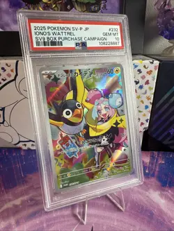 Pokemon Iono's Wattrel Battle Partners Bx. Japanese Promo 232/SV-P PSA 10 - Image 2