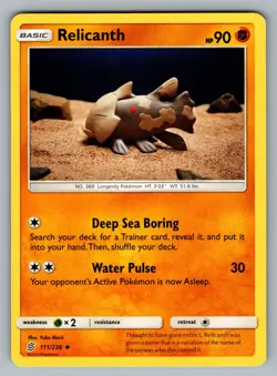 Relicanth Uncommon SM - Unified Minds 111/236 Pokemon NM - Image 1