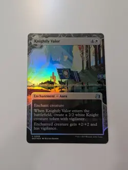 MTG - Knightly Valor (Foil) - Wilds of Eldraine: Enchanting Tales NM/M Condition - Image 1