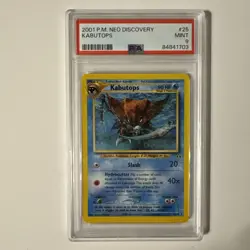 2001 Pokemon Unlimited Kabutops Non Holo Rare - Neo Discovery 25/75 PSA 9 MINT - Image 1