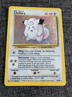 Pokemon Clefairy Base Set 5/102 Holo Unlimited TCG ! - Image 1