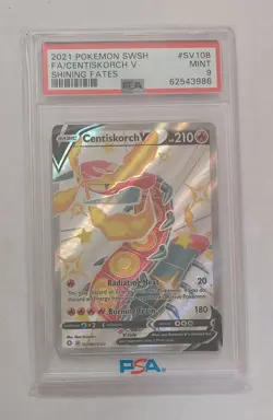 2021 Pokemon SWSH Centiskorch V Shining Fates #SV108 PSA 9 - Image 1