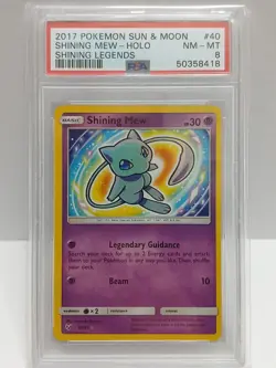 Shining Mew Holo PSA 8 Pokemon Sun And Moon Shining Legends 40/73 - Image 1