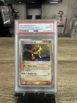 2004 Pokemon EX Hitmonchan EX Holo Ruby & Sapphire Spanish PSA 8 NM-MT - Image 1