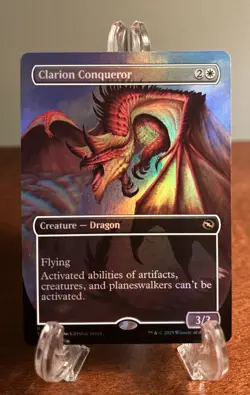 MTG Clarion Conqueror (Borderless) NM TDM Tarkir: Dragonstorm NM Magic 0377 Foil - Image 1