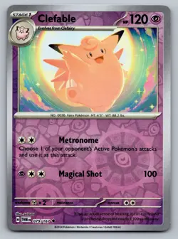 Pokemon TCG SV06: Twilight Masquerade Clefable 079/167 Reverse Holo - Image 1