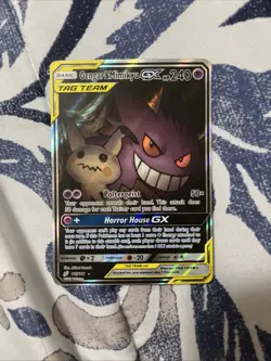 Pokemon Gengar & Mimikyu GX TAG TEAM Full Art Ultra Rare 165/181 Sm-Team Up Holo - Image 1