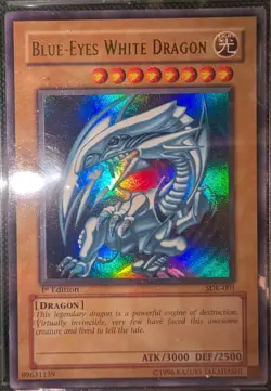 Yu-Gi-Oh! Blue-Eyes White Dragon SDK-001 & Dark Magician SDY-006 both 1st Ed. - Image 1