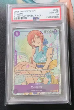 2025 ONE PIECE PROMOS ILLUSTRATION BOX VOL.1 #062 O-NAMI PSA 10 - Image 1