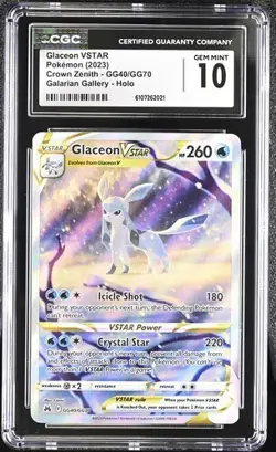 CGC Gem Mint 10: Glaceon VSTAR (GG40/GG70) Pokemon Crown Zenith (EN) - Image 1