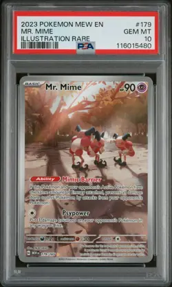 2023 POKEMON MEW EN-151 ILLUSTRATION RARE #179 MR. MIME PSA 10 - Image 1