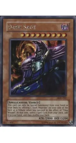 Yugioh! LP Dark Sage - DOD-002 - Secret Rare - Limited Edition Lightly Played, E - Image 1