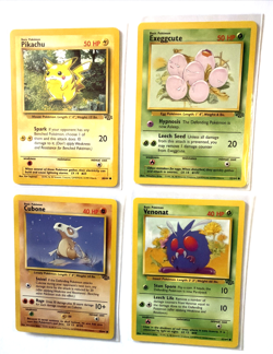 Vintage 1999 Jungle Pokemon Lot 4 cards includes Pikachu MINT WOTC - Image 1