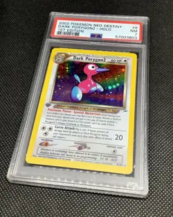 Original PSA 7 FIRST EDITION Holo Dark Porygon 2 Neo Destiny Set Pokemon Card NM - Image 1
