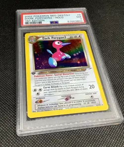 Original PSA 7 FIRST EDITION Holo Dark Porygon 2 Neo Destiny Set Pokemon Card NM - Image 3