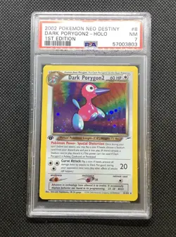 Original PSA 7 FIRST EDITION Holo Dark Porygon 2 Neo Destiny Set Pokemon Card NM - Image 5