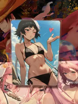Matte Beautiful Waifu Handmade Card Goddess Story CCG Anime Double Sided - Image 1