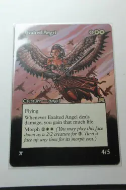 MTG Exalted Angel x1- Hand painted-Onslaught-Lightly Played - Image 1