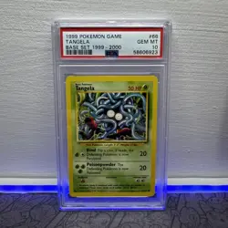PSA 10 Tangela 66/102 Base Set 1999-2000 4th Print Non Holo Graded Pokemon Card - Image 1
