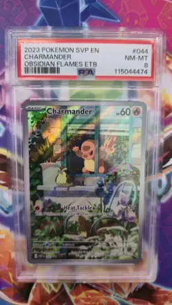 PSA 8 - 2023 Pokemon Obsidian Flames CHARMANDER Black Star Promo #044 (2452) - Image 1