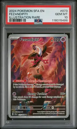 2024 POKEMON SFA EN-SHROUDED FABLE ILLUSTRATION RARE #073 FEZANDIPITI PSA 10 - Image 1