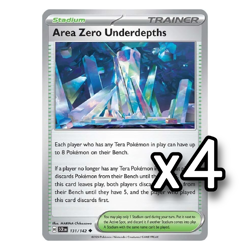 4x Area Zero Underdepths 131/142 Stellar Crown Pokemon Playset x4 - Image 1