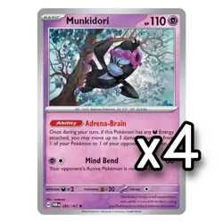 4x Munkidori 095/167 x4 - Twilight Masquerade - Pokemon TCG - Holo Rare -Playset - Image 1