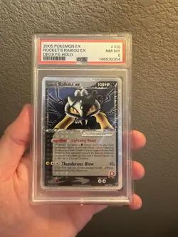 Pokemon 2005 EX Deoxys Holo 108/107 Rocket’s Raikou EX PSA 8 - Image 1