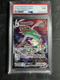 2022 Pokemon Sword & Shield Silver Tempest #TG20 Fa/Rayquaza Vmax PSA 9 - Image 1