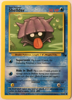 POKEMON SHELLDER 54/62 FOSSIL COMMON NEAR MINT - Image 1