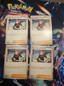 4x Playset Team Rocket's Petrel 176/182 SV10: Destined Rivals Pokemon TCG NM - Image 1