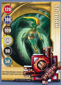 Bakugan Ventus Harpus Harpus Gold 🥇Gate Card 10/48c - Image 1