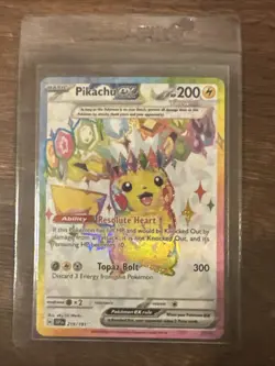 Pikachu EX 219/191SV08: Surging Sparks Holo Card NM Condition - Image 1