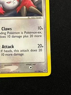 Zangoose 21/106 - EX Emerald Rare Pokemon TCG Card LP - Image 3