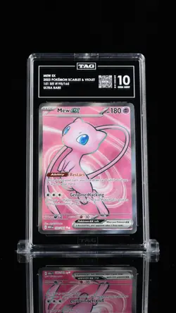 TAG 10 Pokemon Card Mew EX 193/165 151 Ultra Rare Holo Full Art Gem Mint - Image 1
