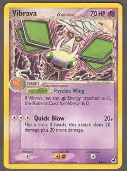 Vibrava Delta Species 24/101 EX Dragon Frontiers 2006 Pokemon Card MP Rare - Image 1