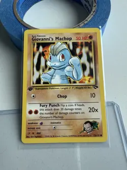 1st Edition Giovanni's Machop 72/132 Gym Challenge 2000 WOTC Pokemon Card TCG - Image 1