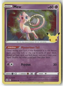 Pokemon Mew 011/025 Holo Celebrations Holo Rare - Image 1