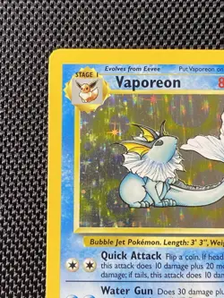 Vaporeon Holo 12/64 NO SYMBOL Error Misprint 1999 Jungle Pokemon Card LP+ - Image 2